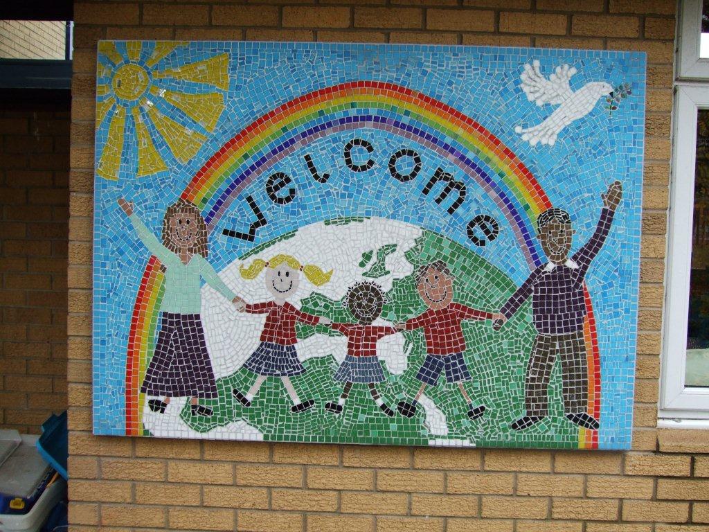 Welcome Mosaic at the Oratory